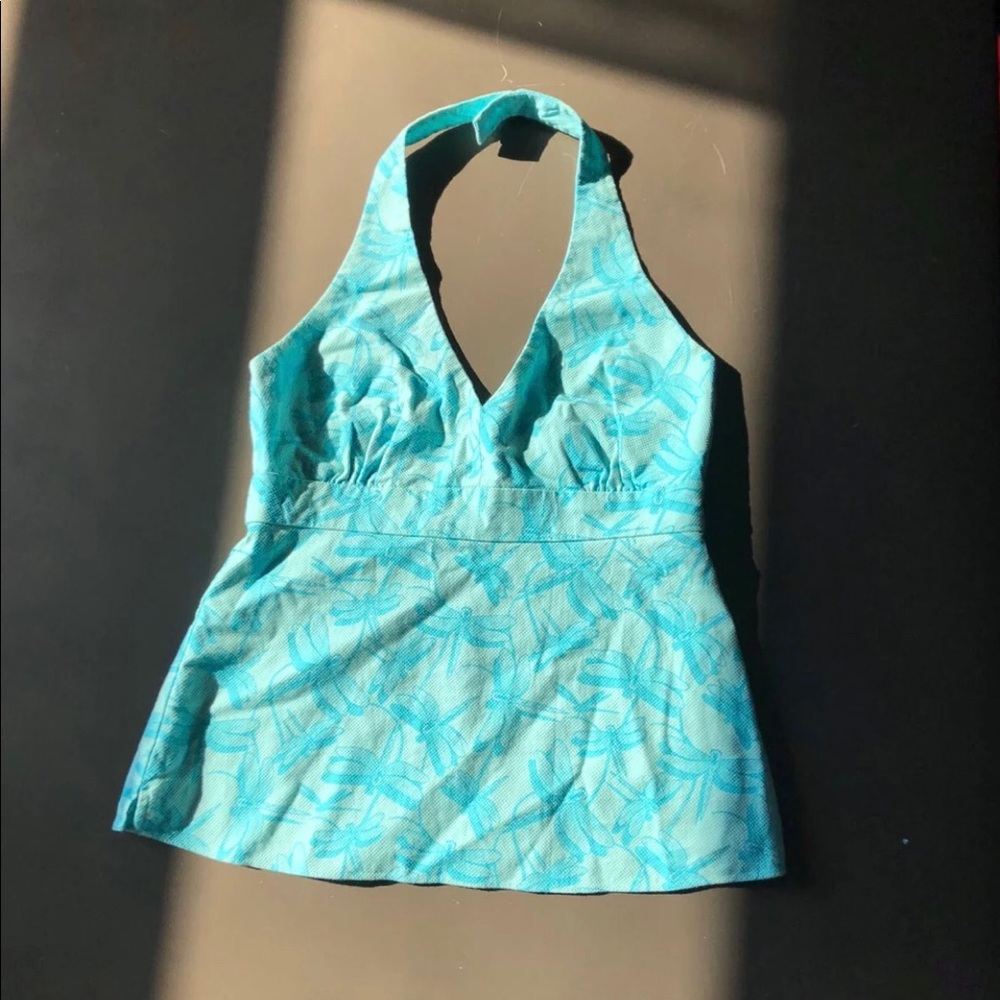 Vineyard Vines light blue/teal dragonfly halter